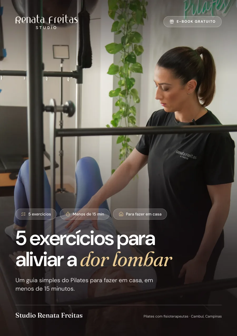 Capa do e-book 5 exercícios para aliviar a dor lombar